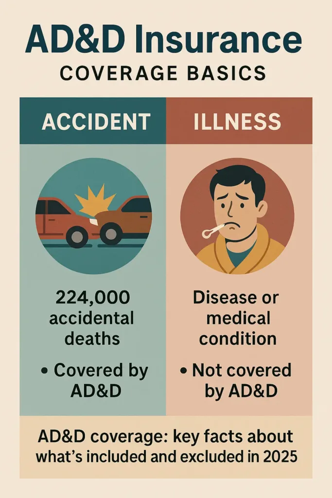 AD&D Insurance ad&d insurance Visual breakdown of AD&D insurance coverage basics with accident scenarios