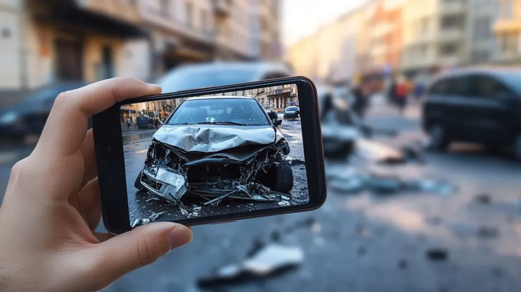 Insurance Claim: 7 Essential Facts You Need to Know insurance claim Car accident scene with visible damage, ready for insurance claim submission.