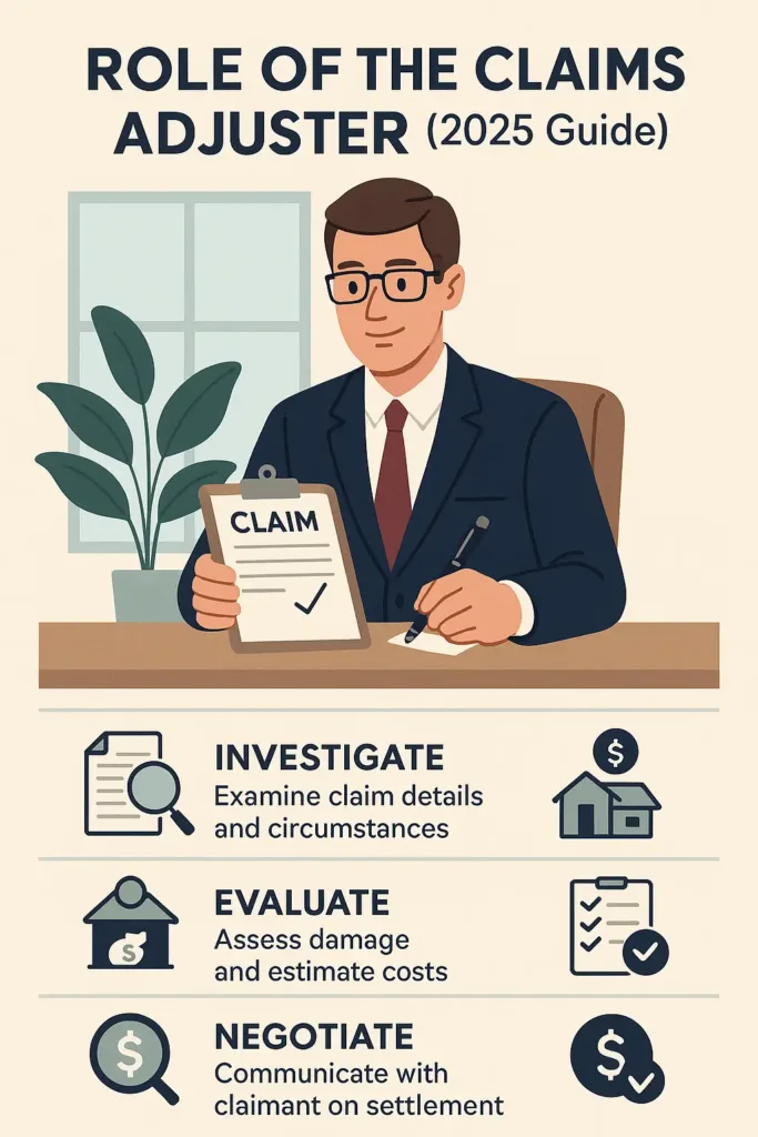 Insurance Claim Success insurance claim Visual explaining the claims adjuster's role in insurance claim approval (2025 guide)
