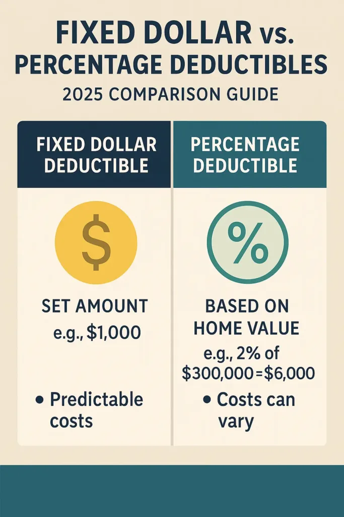 What Is a Deductible in Insurance what is a deductible in insurance Comparison of fixed dollar and percentage-based insurance deductibles