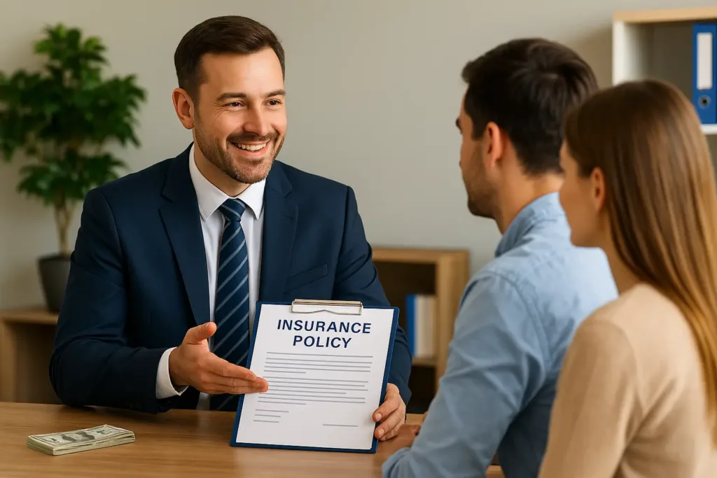Car Insurance Car Insurance Insurance agent explaining policy details to clients in Illinois (2025)