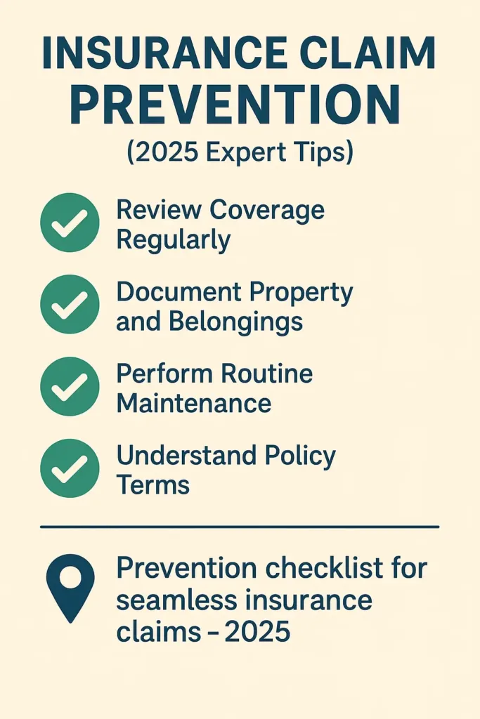Insurance Claim Success insurance claim Proactive checklist to prevent insurance claim issues (2025 expert tips)