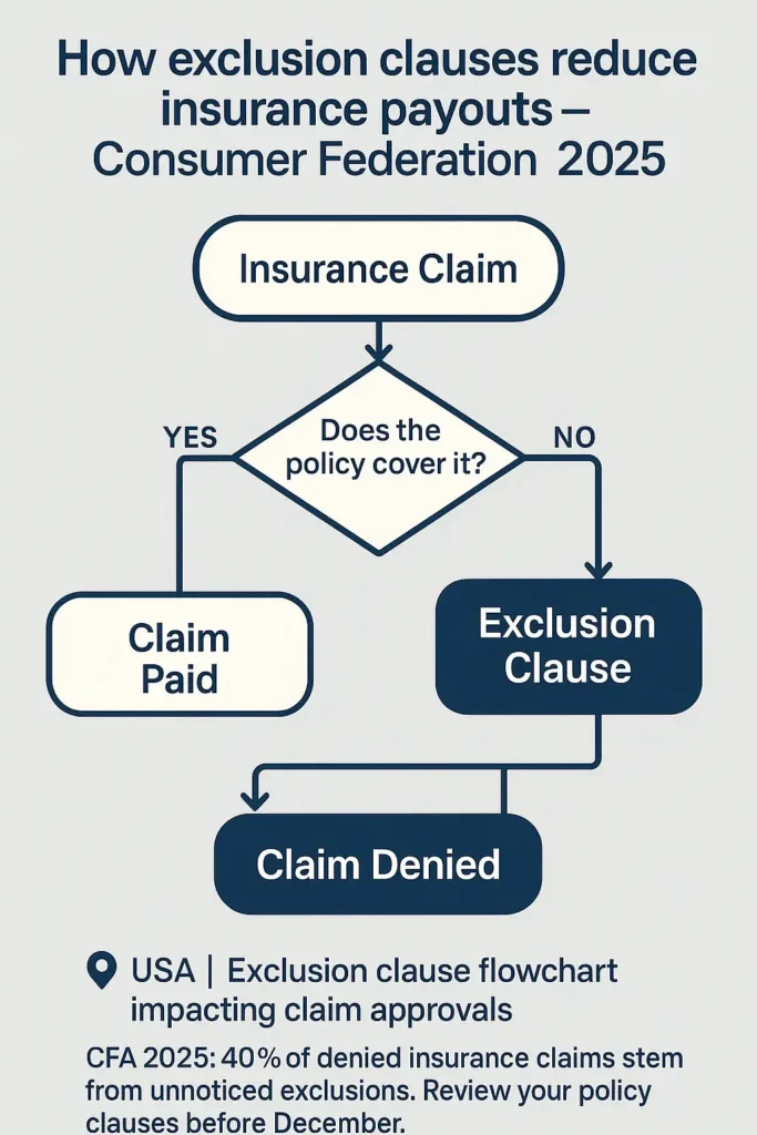 Insurance Policy Secrets Insurance Policy Flowchart explaining exclusion clauses impact in insurance policies (2025 guide)