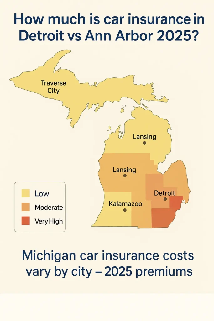 Car Insurance Michigan car insurance michigan Map of Michigan car insurance rates by city in 2025