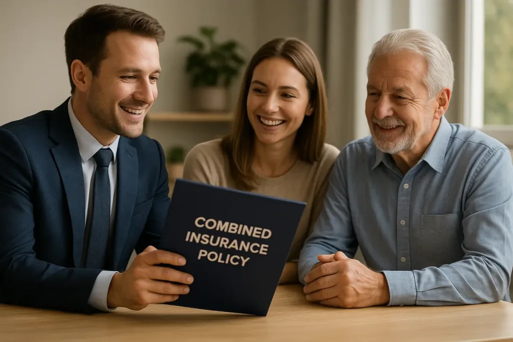 Health Insurance Health Insurance Insurance advisor discussing combined insurance policy with couple in 2025 USA