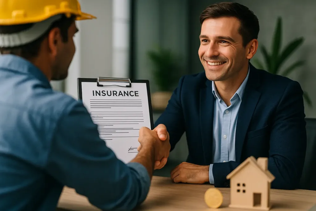 Business Insurance Business Insurance Insurance agent shaking hands with contractor in Dallas, confirming certificate of liability coverage – EEAT compliance 2025