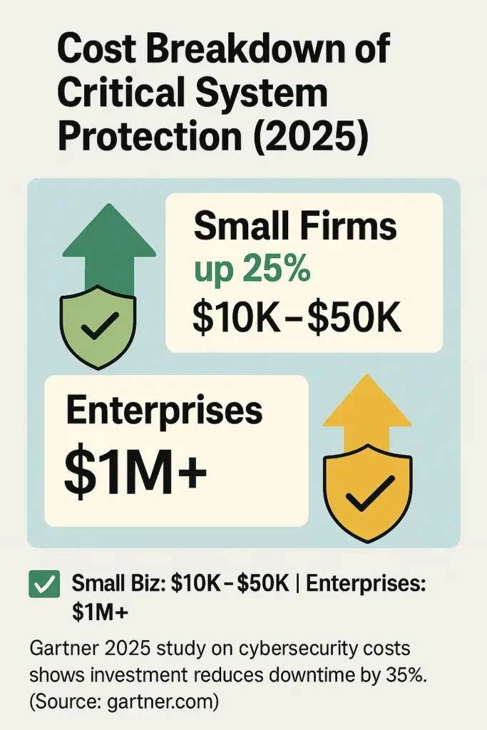 Critical System Protection critical system protection Critical system protection costs: Small firms up 25%, Enterprises invest $1M+ annually in 2025