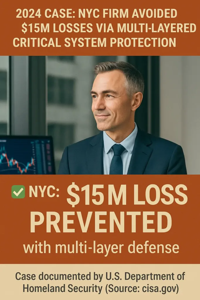 Critical System Protection critical system protection 2024 case: NYC firm avoided $15M losses via multi-layered critical system protection