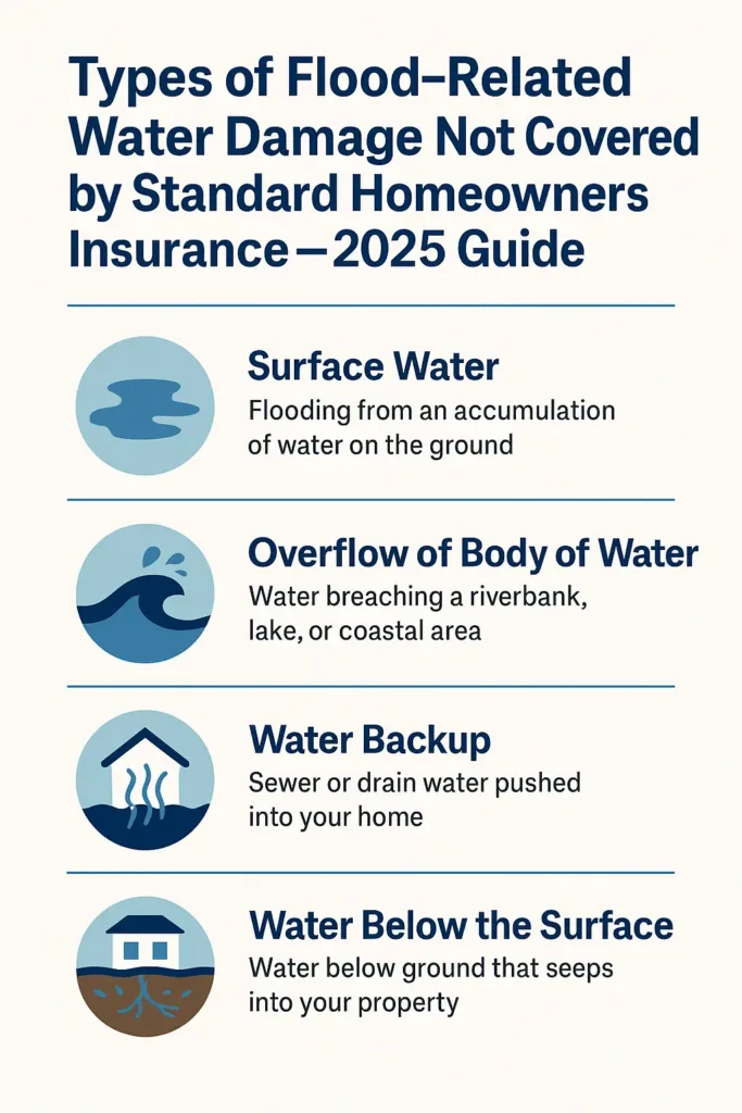 Flood Insurance for Homeowners flood insurance for homeowners Types of flood-related water damage not covered by standard homeowners insurance – 2025 guide
