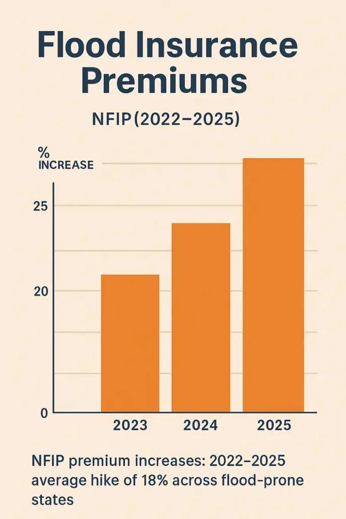 Flood Insurance for Homeowners flood insurance for homeowners Trend of increasing flood insurance premiums under NFIP between 2022 and 2025
