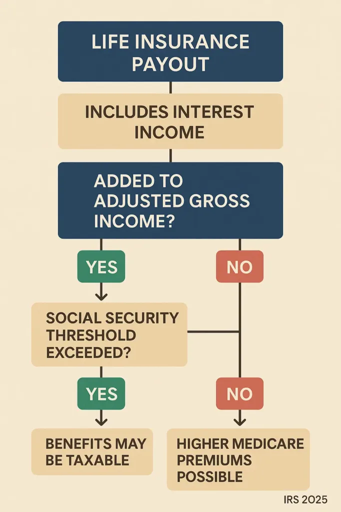 Is Life Insurance Taxable? A Clear Guide to IRS Rules is life insurance taxable Flowchart of how life insurance payouts impact federal tax returns – 2025