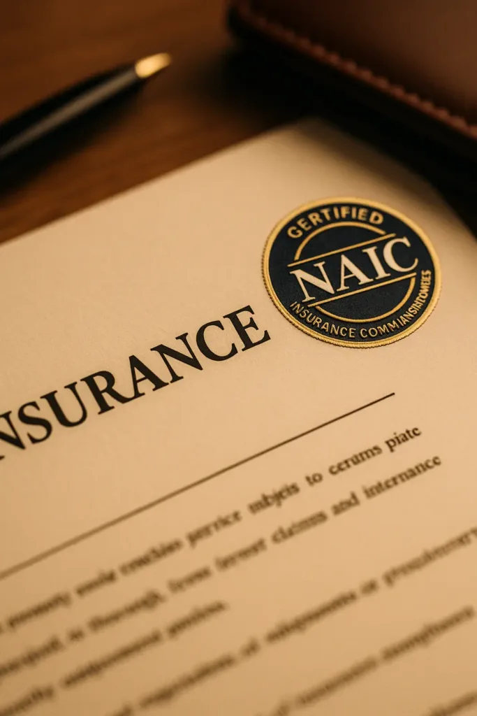 Cheapest Cars to Insure cheapest cars to insure Close-up of an insurance contract with the official NAIC certification badge visible on the document.