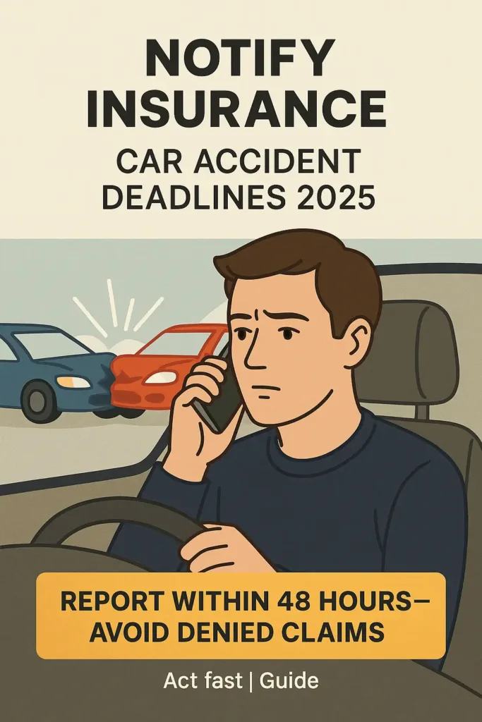 What To Do After a Car Accident ? what to do after a car accident Driver on phone reporting accident to their insurance company within deadline window.