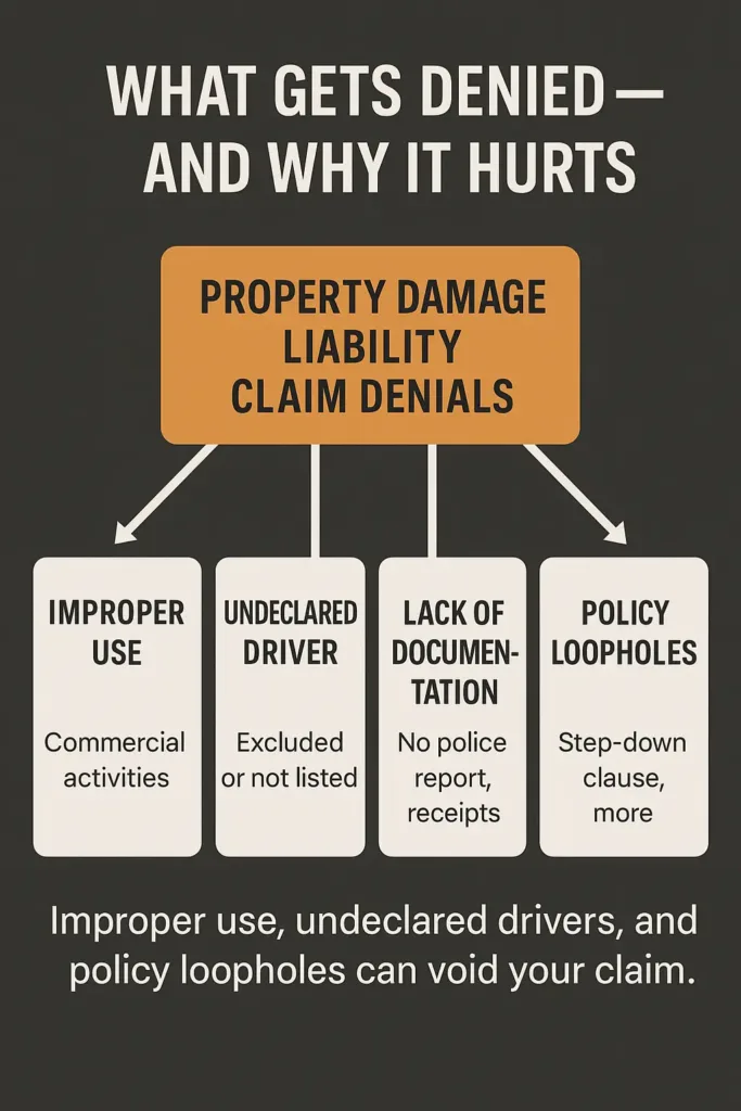 Property Damage Liability property damage liability Flowchart of common reasons property damage liability claims are denied in 2025.