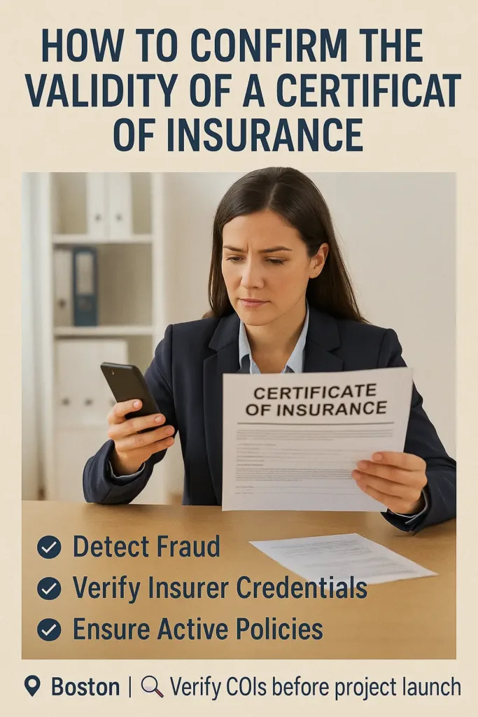 Certificate of Insurance: Essential Facts & How to Verify certificate of insurance How to confirm the validity of a certificate of insurance—detecting fraud, verifying insurer credentials, and ensuring active policies.