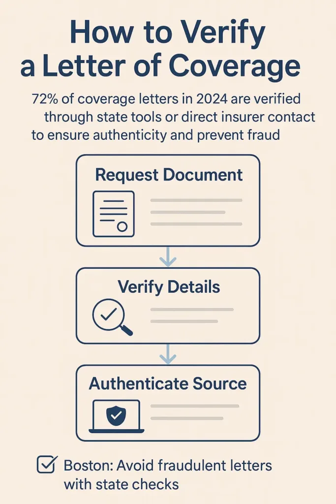 Letters of Coverage: Essential Guide to Easy Requests letters of coverage 72% of coverage letters in 2024 are verified through state tools or direct insurer contact to ensure authenticity and prevent fraud.