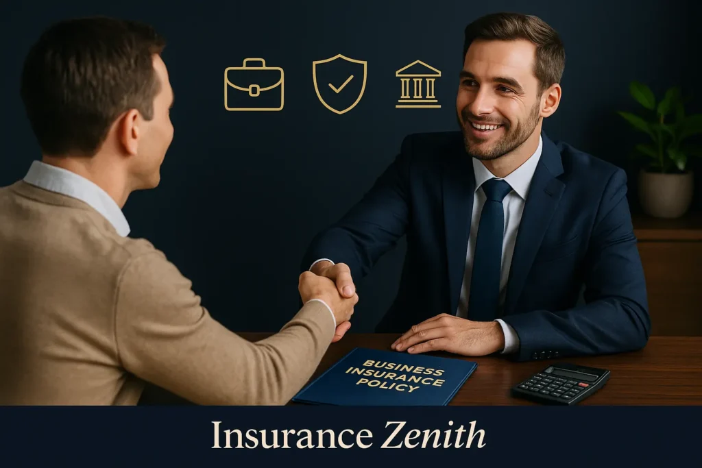 Business Insurance Basics Business Insurance Basics Insurance agent shaking hands with small business owner over business insurance policy folder – business insurance basics 2025