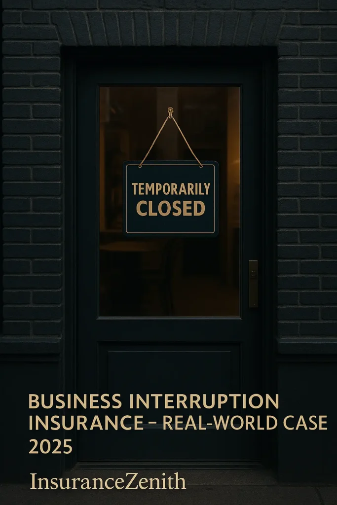 Business Interruption Insurance Business Interruption Insurance Store closed after hurricane with sign “Temporarily Closed” showing business interruption insurance context 2025