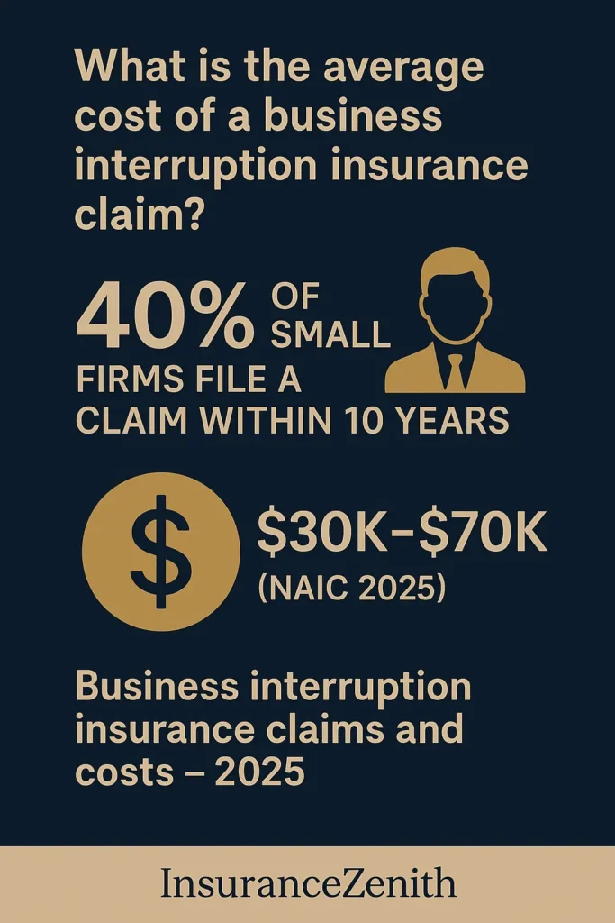 Business Interruption Insurance Business Interruption Insurance Infographic of average costs for business interruption insurance claims USA 2025
