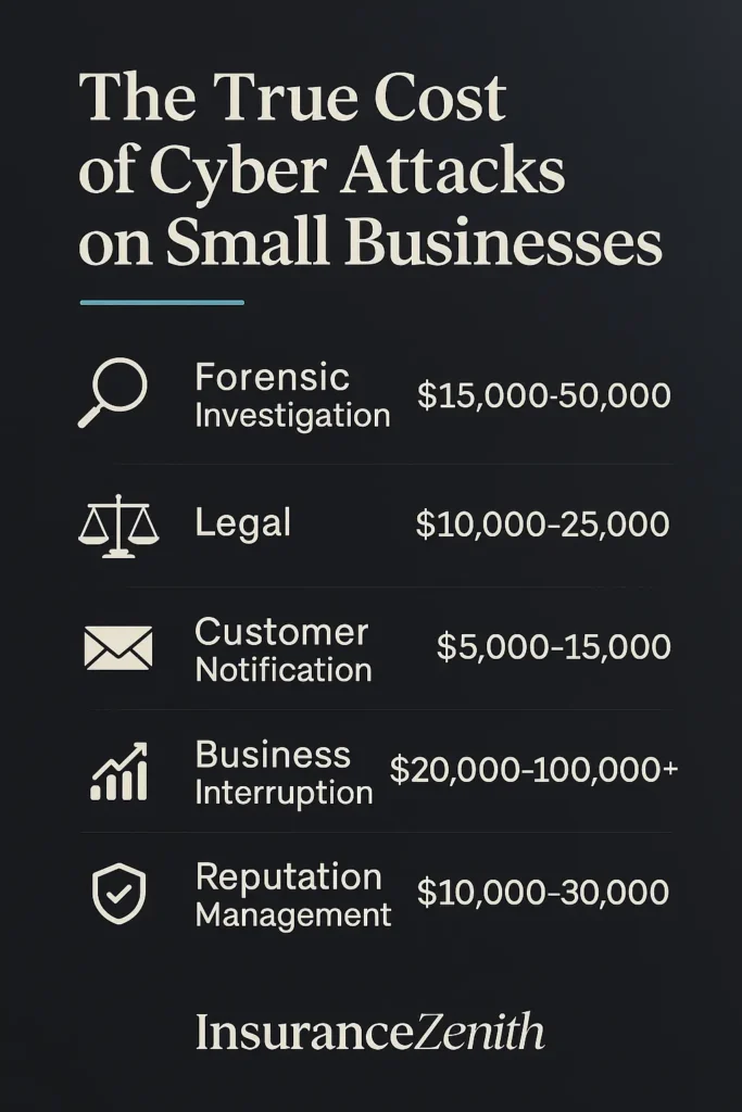 7 Essential Cyber Insurance Tips for Small Business Protection Cyber Insurance Breakdown of small business cyber attack costs with cyber insurance 2025
