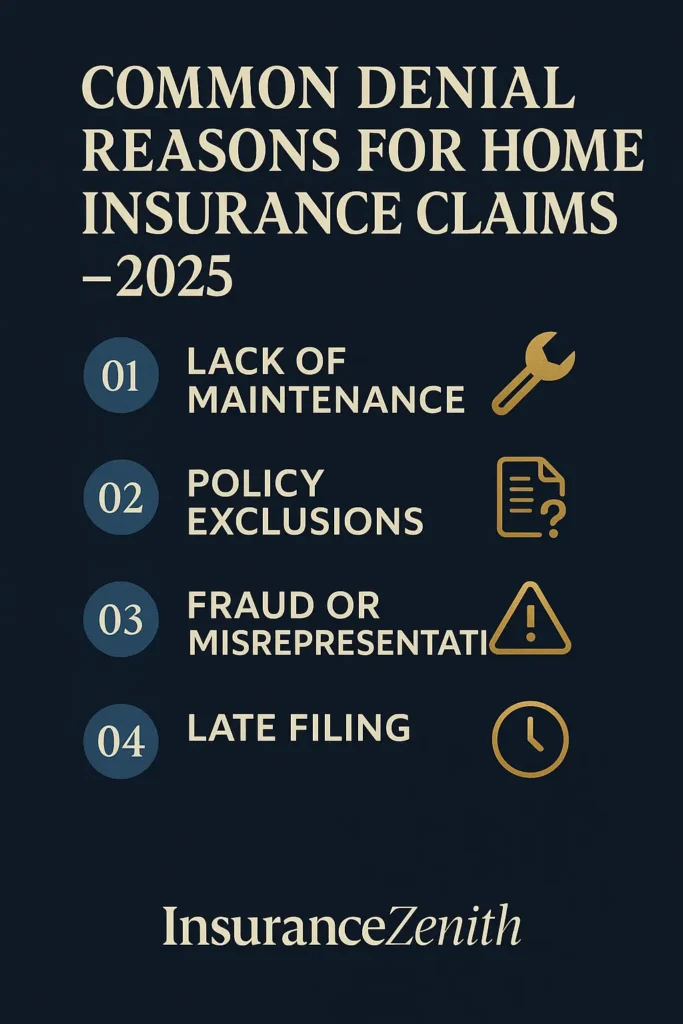 7 Steps When Your Home Insurance Claim Denied Home Insurance Claim Denied Common reasons a home insurance claim gets denied in 2025