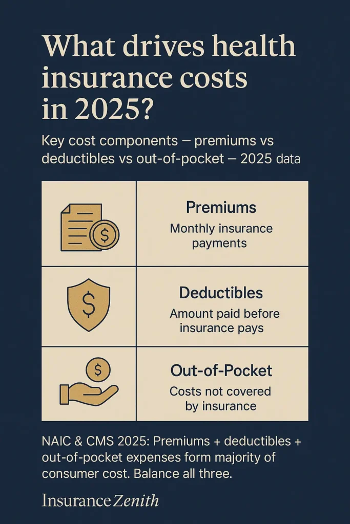 Affordable Health Insurance Strategies — Complete Guide 2025 Affordable Health Insurance Strategies Comparison of cost components in health insurance — premiums, deductibles, out-of-pocket — 2025 breakdown
