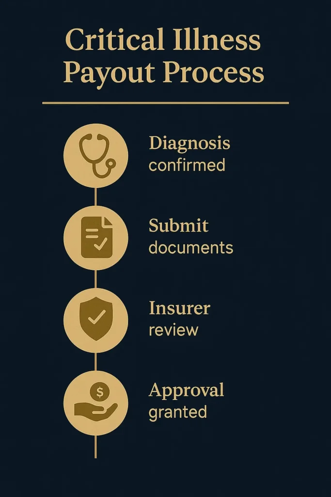 Critical Illness Rider Payout - Complete Guide 2025 Critical Illness Rider Payout Critical illness rider payout process timeline diagram