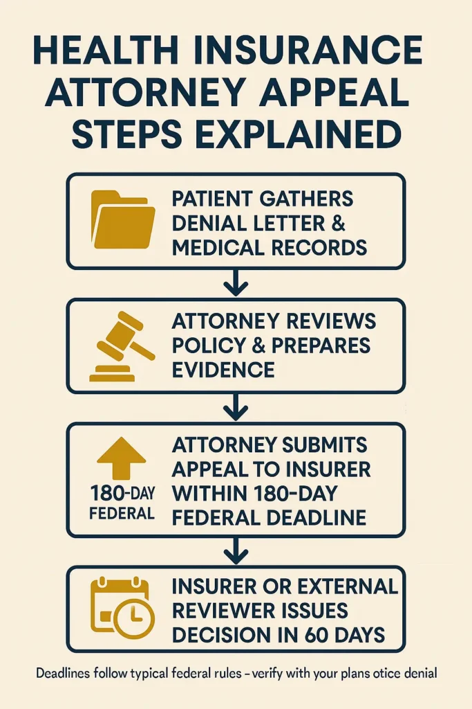 Health Insurance Attorney - Complete Guide 2025 Health Insurance Attorney step-by-step Health Insurance Attorney claim-denial appeal workflow diagram
