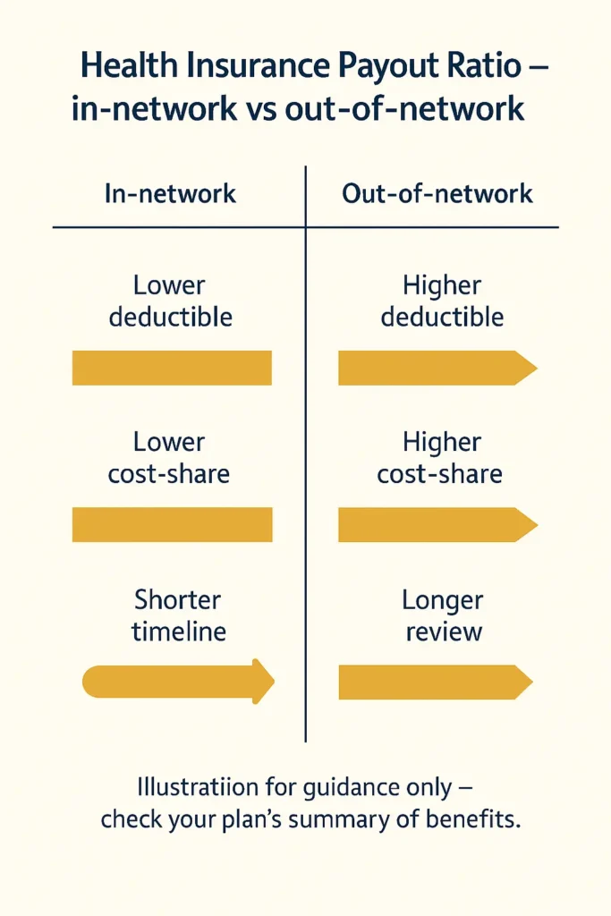Health Insurance Payout Ratio - Complete Guide 2025 Health Insurance Payout Ratio comparison chart of in-network vs out-of-network Health Insurance Payout Ratio outcomes