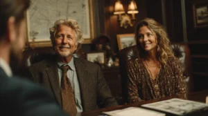 respectful scene of a family reviewing burial plot cost options with cemetery staff