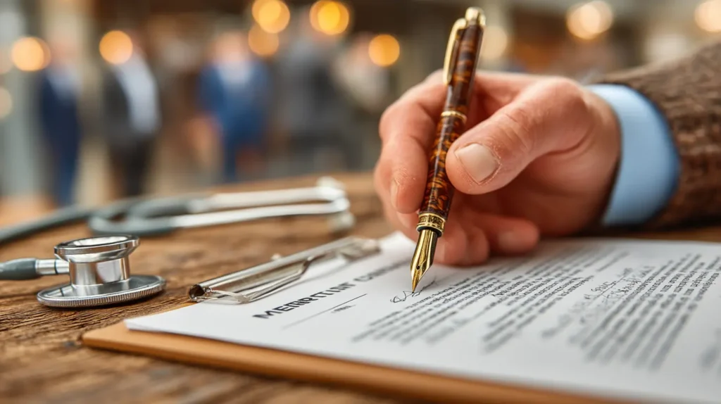 Health Insurance Health Insurance real-life scene showing Medicare Claims Processing Manual discussion between patient and insurance rep