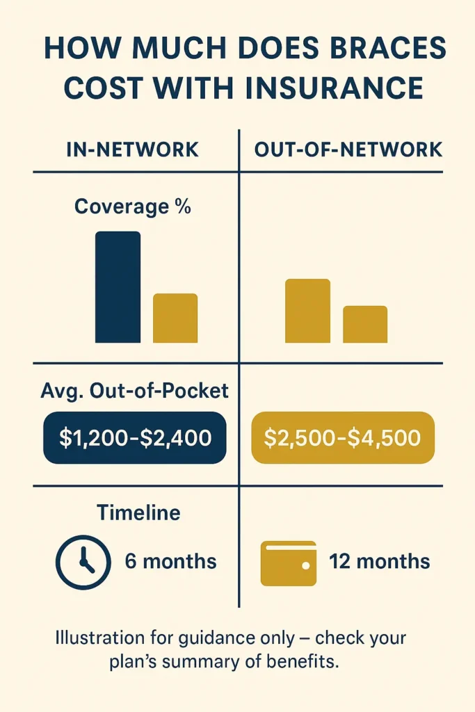 How Much Does Braces Cost With Insurance - Complete Guide 2025 How Much Does Braces Cost With Insurance comparison chart of in-network vs out-of-network How Much Does Braces Cost With Insurance benefits