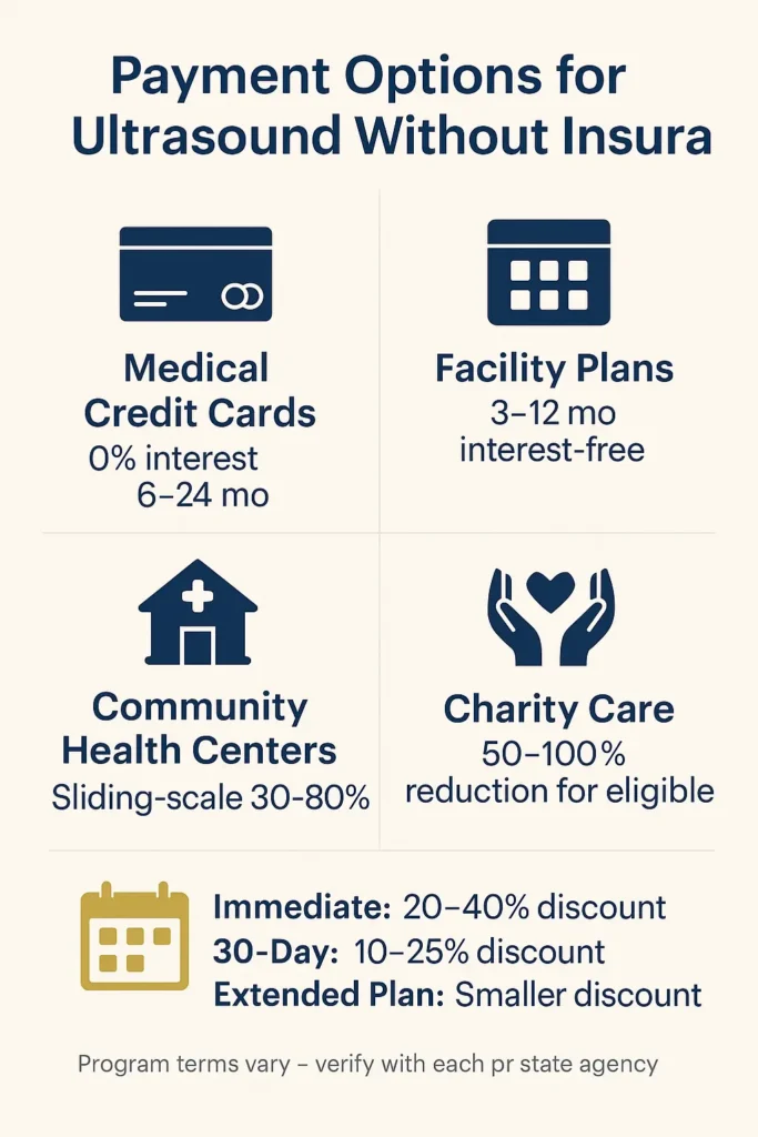 How Much Is an Ultrasound Without Insurance - Complete Guide 2025 How Much Is an Ultrasound Without Insurance infographic matrix of payment plan choices for How Much Is an Ultrasound Without Insurance