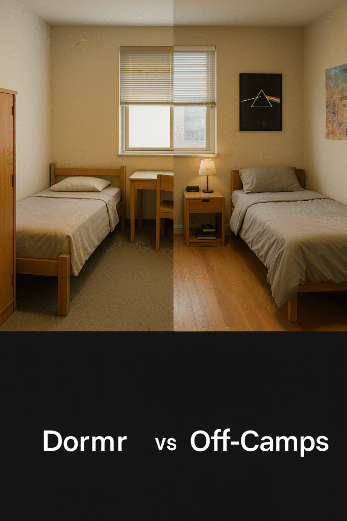 Insurance for Youth - Essential Guide 2025 Insurance for Youth Comparison between a dorm room and a student off-campus apartment, showing different renters insurance needs