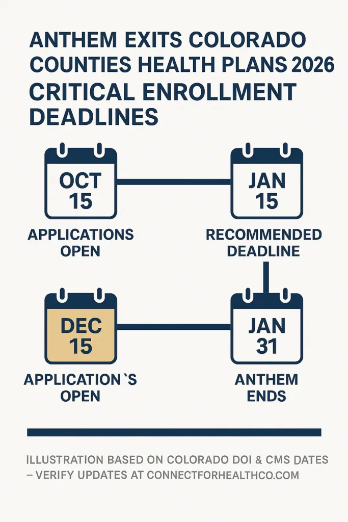 Essential Guide to Anthem Exits Colorado Counties Health Plans 2026 anthem exits colorado counties health plans 2026 Timeline of key enrollment deadlines for Anthem exits Colorado counties health plans 2026
