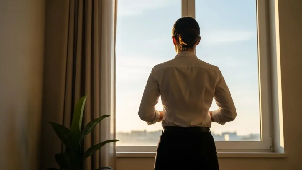 Confident business owner looking forward ready to take action on health insurance decisions