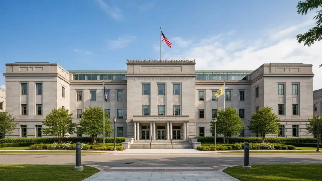 New Jersey state government building representing insurance regulatory requirements