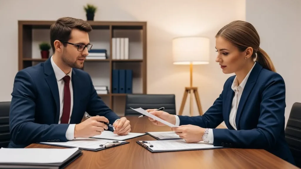 Business owner consulting with insurance professional about Pennsylvania workers compensation options